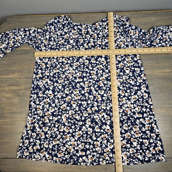 J Jill Wearever Womens Petite Small Floral Print Top Shirt 3/4 Sleeve Stretch - Picture 5 of 8